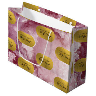 Grand Sac Cadeau Pink Gold Foil Sea Crystals Signature Script