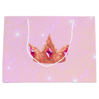 Grand Sac Cadeau Pink Princess Birthday Gift Bag