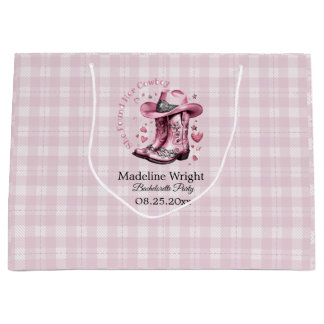Grand Sac Cadeau Pink Vintage Western Cowgirl Bachelorte Party