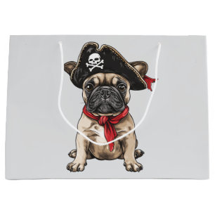 Grand Sac Cadeau Pirate French Buldog Skull Crossbones