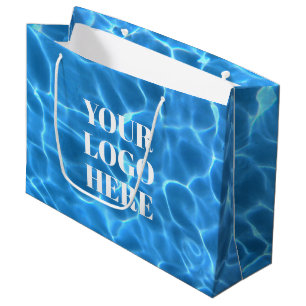 Grand Sac Cadeau Piscine Aqua Blue Photo pour votre logo