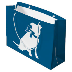 Grand Sac Cadeau Pit Bull Baby shower Pitbull Chien Blue Boy