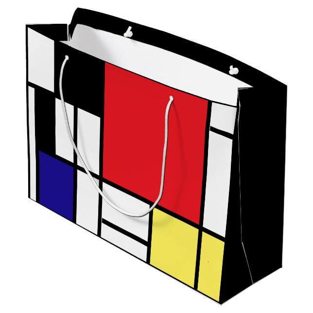 Grand Sac Cadeau PixDezines modrian/abstrait (Dos Angle)