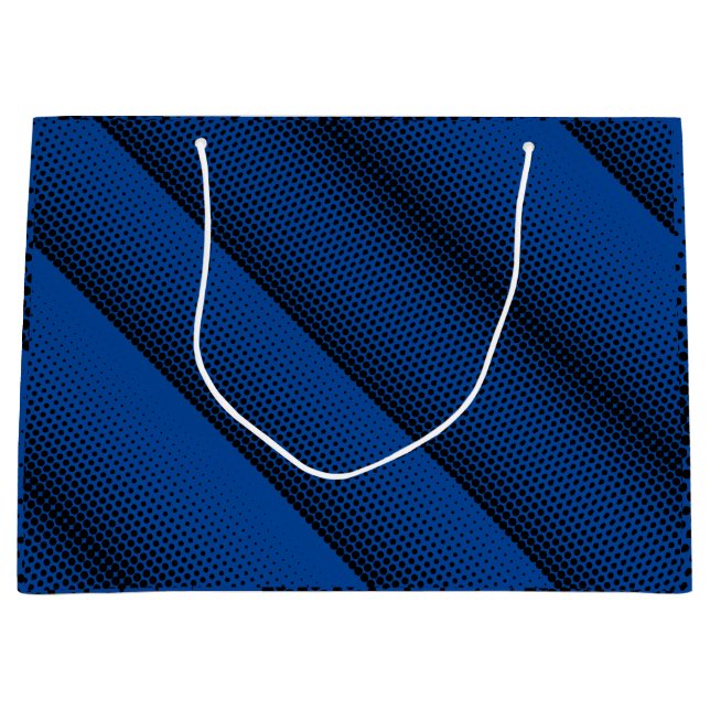 Grand Sac Cadeau Pixel Motif 08.B.w Bleu BG (Devant)