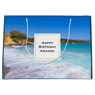 Grand Sac Cadeau Plage exotique Île tropicale Paradis Anniversaire