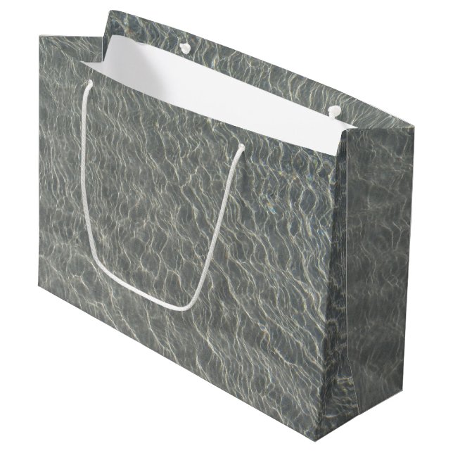 Grand Sac Cadeau Plage Océan Eau Ondes & Sable (Devant Angle)