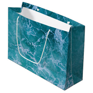 Grand Sac Cadeau Plage profonde Blue Ocean Waves