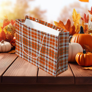 Grand Sac Cadeau Plaid automne