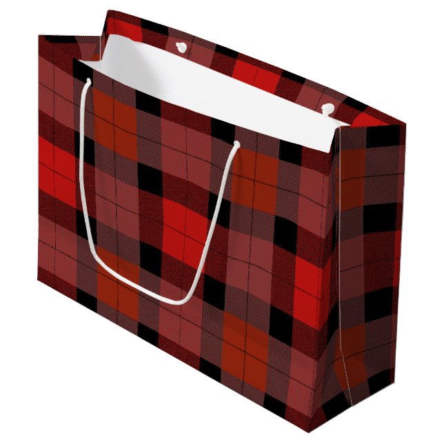 Grand Sac Cadeau Plaid personnalisé (Devant Angle)