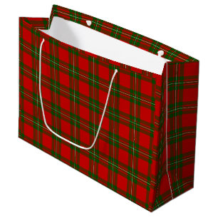 Grand Sac Cadeau Plaque vert rouge de tartan MacGregor