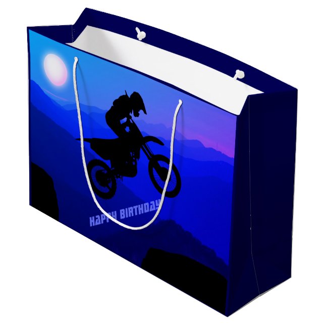 Grand Sac Cadeau Pleine lune Vélo Dirt Voyage de nuit Motocross Ann (Dos Angle)