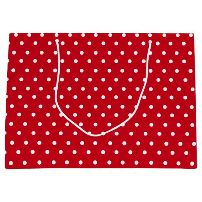 Grand Sac Cadeau Point Polka rouge (Devant)