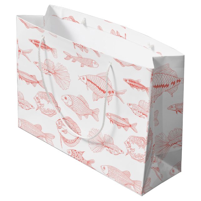 Grand Sac Cadeau Poissons (Dos Angle)