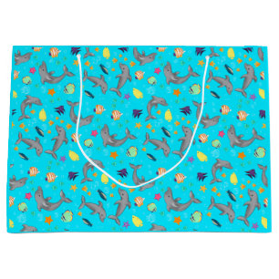 Grand Sac Cadeau Poissons colorés de dauphin pour enfants graphique