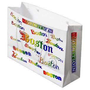 Grand Sac Cadeau Polices arc-en-ciel de Boston