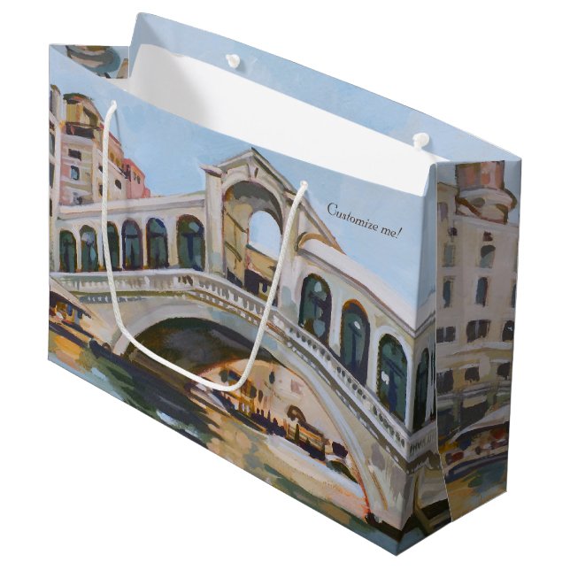 Grand Sac Cadeau Pont du Rialto | Venise, Italie (Devant Angle)