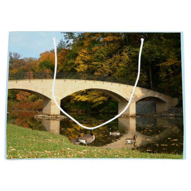 Grand Sac Cadeau Pont Rainbow à l'automne au Grove City College (Devant)