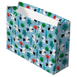 Grand Sac Cadeau Poodle dans le parc