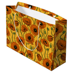 Grand Sac Cadeau Poppies orange