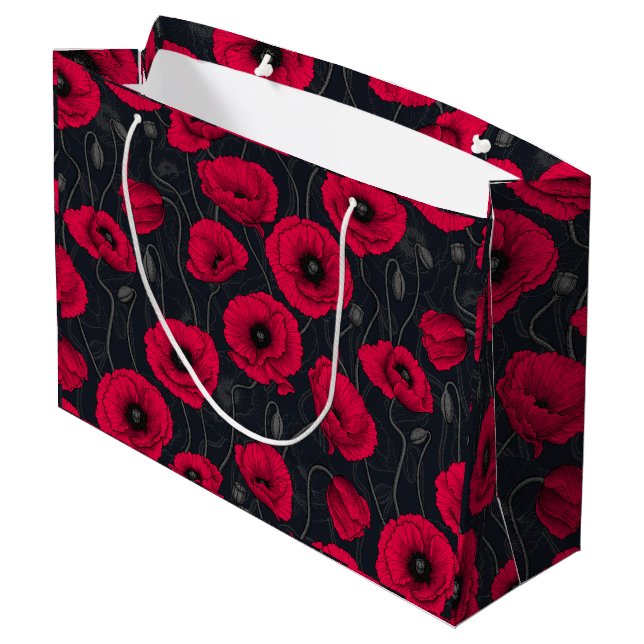 Grand Sac Cadeau Poppies rouges (Dos Angle)