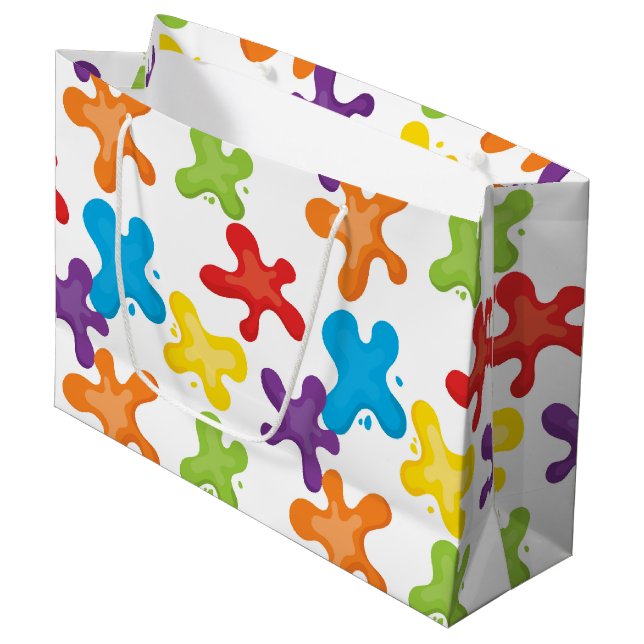 Grand Sac Cadeau Populaire Peinture éclaboussures artiste cadeau sa (Devant Angle)