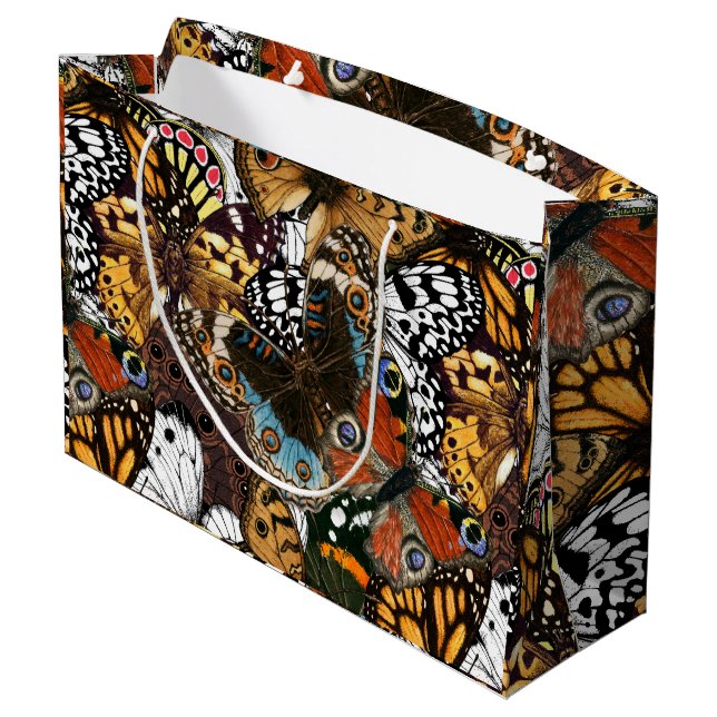 Grand Sac Cadeau Poster de animal. Ailes papillons. (Dos Angle)