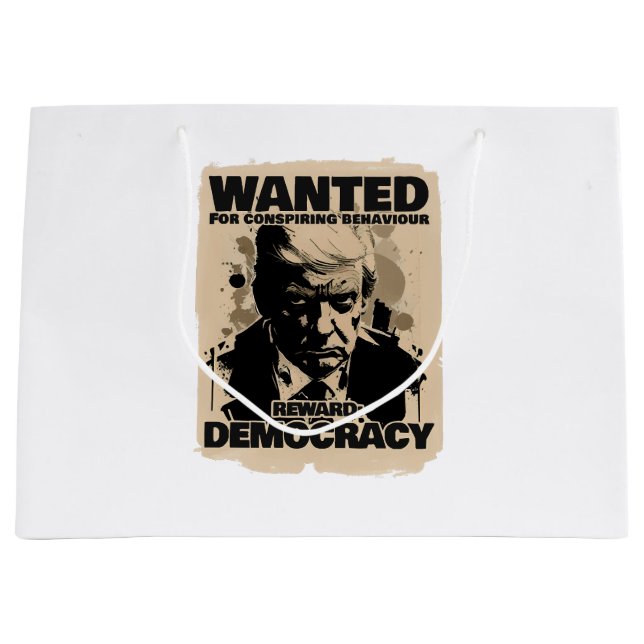 Grand Sac Cadeau Poster Recherché Donald Trump - Compte Géorgie (Devant)