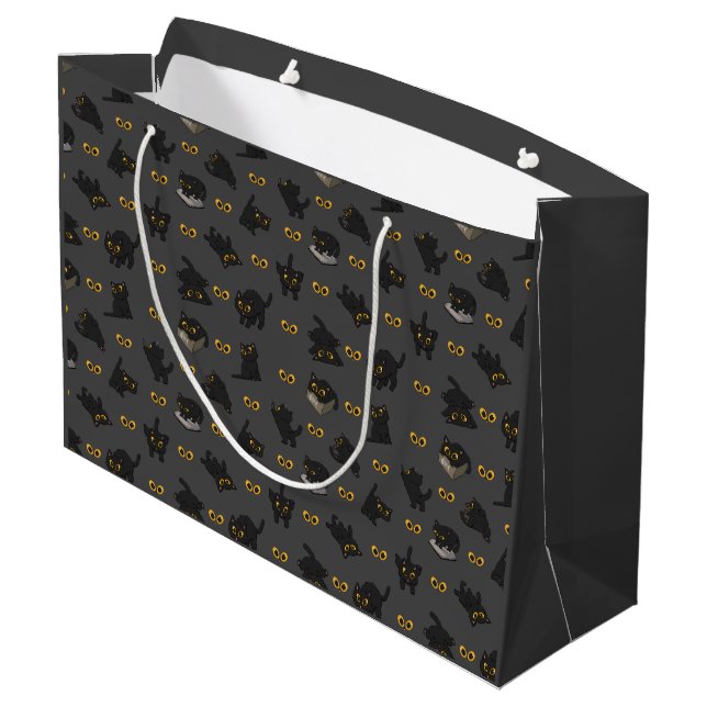 GRAND SAC CADEAU POSTURE EN CHAT NOIR (Dos Angle)