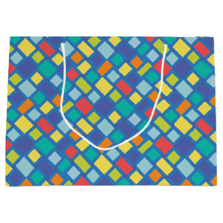 Grand Sac Cadeau Primary Party Checkerboard Kid's  