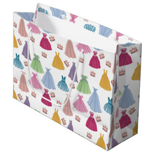 Grand Sac Cadeau Princess Dresses Fairytale Little Girl Motif