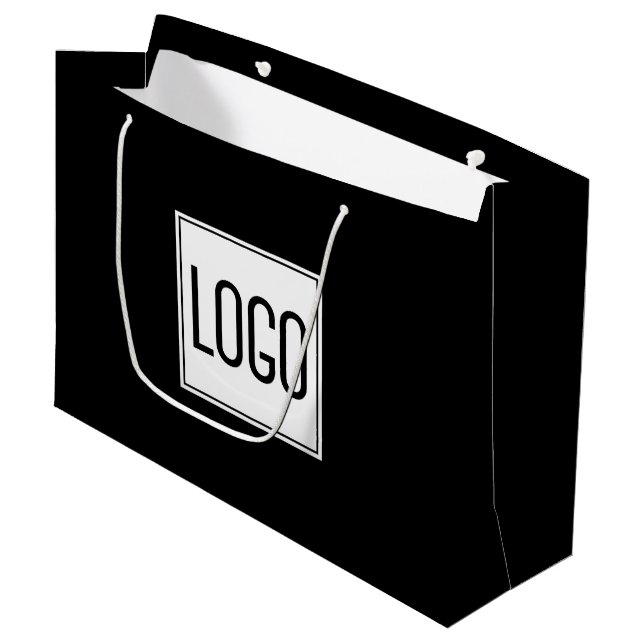 Grand Sac Cadeau Promotion commerciale | Logo Personnalisé Shopping (Devant Angle)