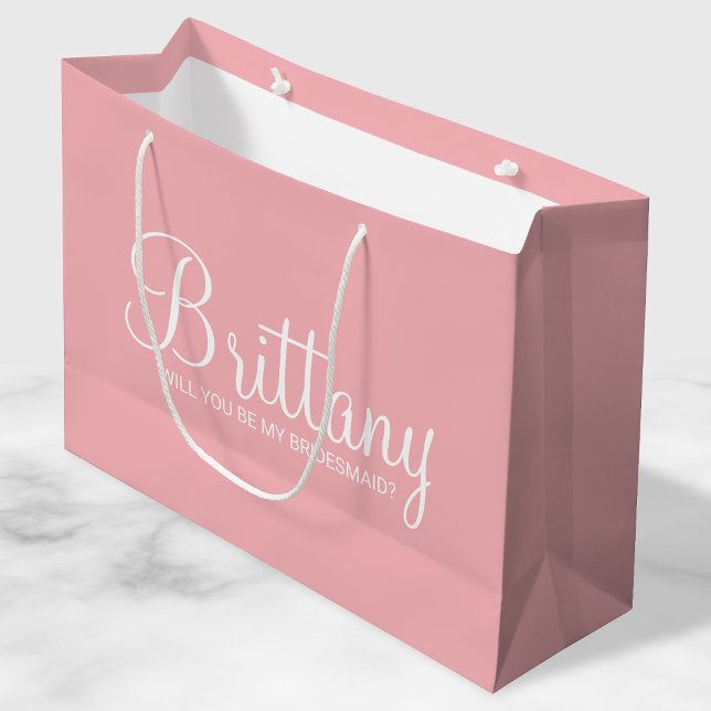 Grand Sac Cadeau Proposition de servante d'accueil moderne rose-bla (Créateur téléchargé)