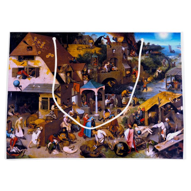 Grand Sac Cadeau Proverbes du Néerlandais, Pieter Bruegel l'Ancien (Devant)