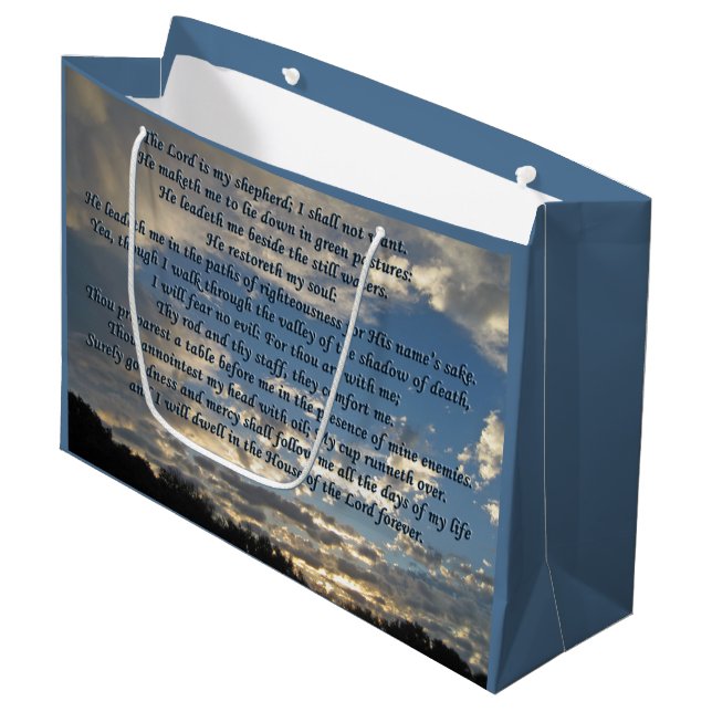 Grand Sac Cadeau Psaume 23 Beautiful (Devant Angle)
