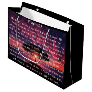 Grand Sac Cadeau Psaume 23 Bible Verse Arbre chrétien