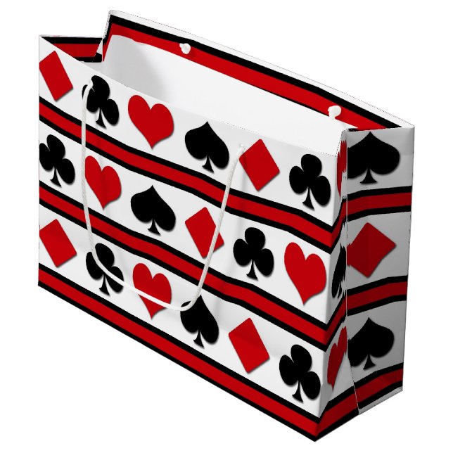 Grand Sac Cadeau Quatre combinaisons de cartes (Devant Angle)