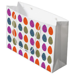 Grand Sac Cadeau Quatre Oeufs de Pâques colorés