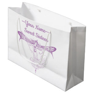 Grand Sac Cadeau Queen Mab Fairy, Sweet sixteen en violet