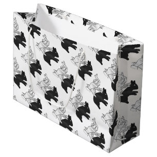 Grand Sac Cadeau Rabbit Silhouette main