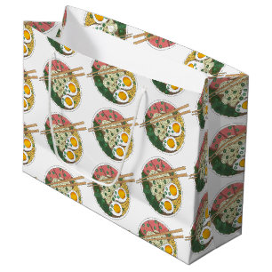 Grand Sac Cadeau Ramen Noodles Bowl Restauration Japonaise Foin