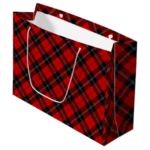 Grand Sac Cadeau Ramsay tartan rouge noir plaid