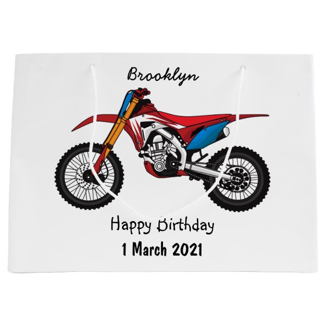 Grand Sac Cadeau Red dirt bike motorcycle (Devant)