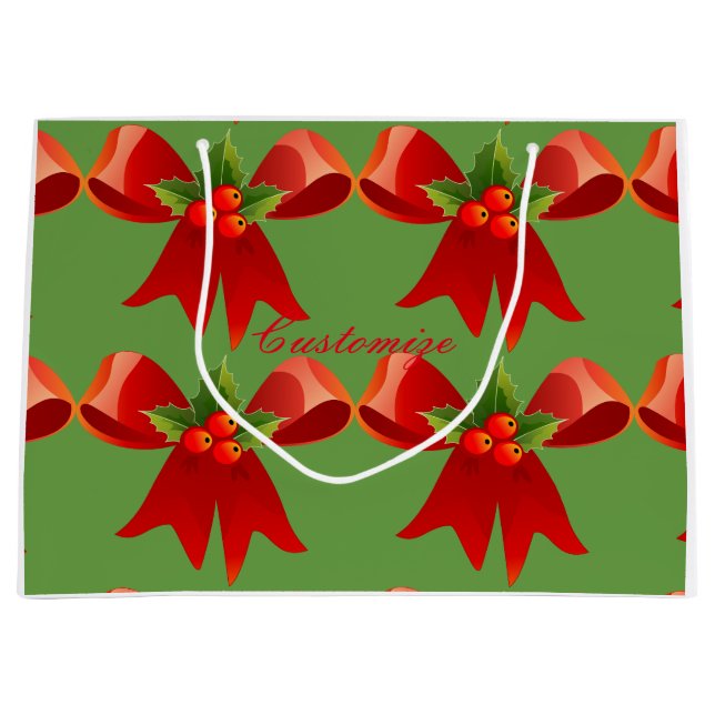 Grand Sac Cadeau Red Ribbon Bow Holly Thunder_Cove (Devant)
