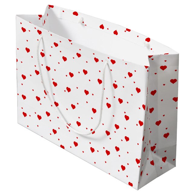 Grand Sac Cadeau Red Valentines coeur motif (Dos Angle)