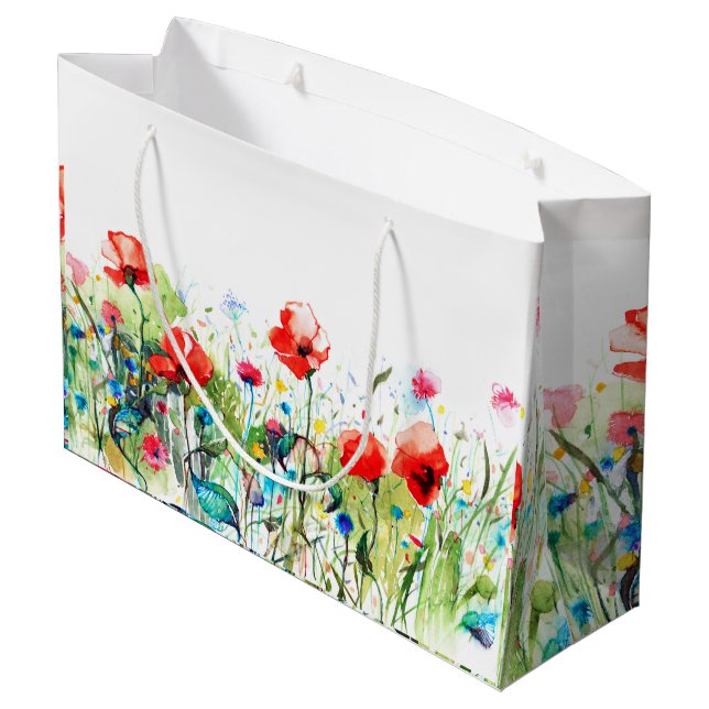 Grand Sac Cadeau RedPoppies Design floral (Dos Angle)