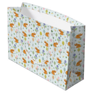 Grand Sac Cadeau Renard Mère Bébé Renard Endormi Dans La Forêt