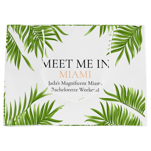 Grand Sac Cadeau Rencontrez-moi Miami Bachelorette Party Vacances (Devant)