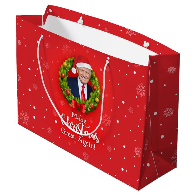 Grand Sac Cadeau Rendre Noël à la grandeur Trump MAGA cadeau amusan (Dos Angle)