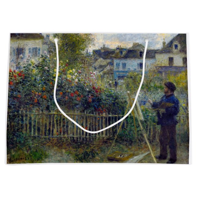 Grand Sac Cadeau Renoir - Claude Monet Peinture dans son jardin (Devant)