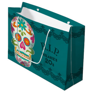 Grand Sac Cadeau Repose en paix mes 20 ans Custom Age Sugar Skulls 